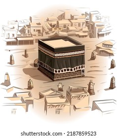 Kaaba Mecca Past Vector Cartoon Stock Vector (Royalty Free) 2187859523 ...