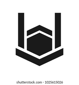 Kaaba Mecca Saudi Arabia vector logo. Cube logo.