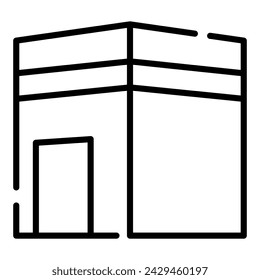 Kaaba in Mecca Simple Line Icon Logo Symbol	