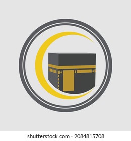 Kaaba Mecca Symbol Logo Illustration design template