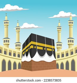 kaaba mecca vector art illustration