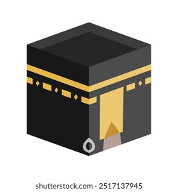 Kaaba na ilustração plana do vetor mecca	