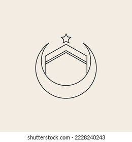 kaaba moon star logo vector design