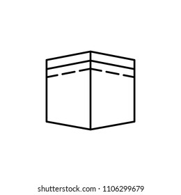 Kaaba outline icon. Element of religion sign for mobile concept and web apps. Thin line Kaaba outline icon can be used for web and mobile on white background