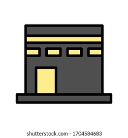 Icono de Kaaba Ramadan. Elementos vectoriales de color de esquema simple para iconos de islam para ui y ux, sitio web o aplicación móvil