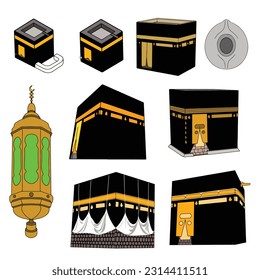 kaaba simple vector icon, the worship mecca of the world's Muslims