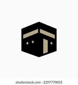 Kaaba Umrah Hajj Tour Travel Logo Vector Icon Illustration