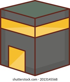 Kaaba vector flat color icon