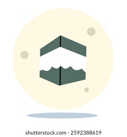 Kaaba Vector for Hajj Mabroor in Mecca Saudi Arabia. Hajj Mabrour And The Holy Mecca Greeting Islamic. Illustration of kabah islam religious icon Vector