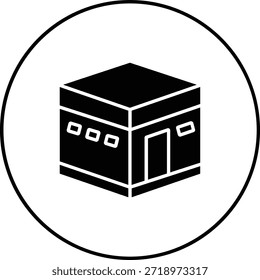 Icono de Vector Kaaba. Se puede utilizar para aplicaciones de impresión, móviles y de Web.