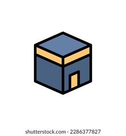 Kaaba vector icon filled line style. perfect use for logo, presentation, website, and more. simple modern icon design color line style