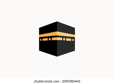 Kaaba vector icon. Isolated Saudi Arabia Mecca flat colored symbol