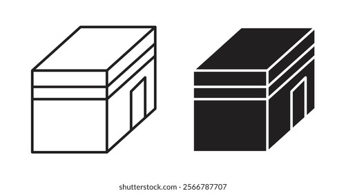 Kaaba vector line icon illustration