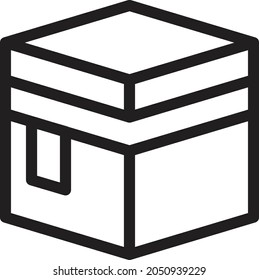 kaaba vector thin line  icon