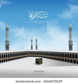 Kaaba Vektorgrafik Blick auf den Tag - Arabien bedeutet (Eid Mubarak) Islamisches Design - Arafat Tag