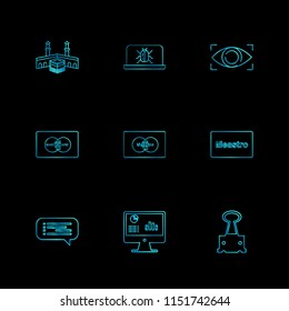 kaabaa   bug  eye  master card card  message graph  clip  icon vector design  flat  collection style creative  icons