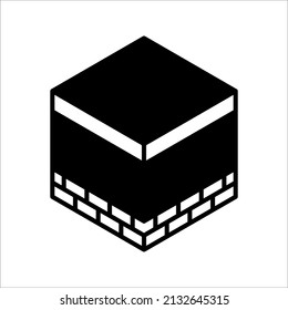 kaabah icon design, mecca ka'bah. vector illustration for islamic event, web, print or pictogram assets, hajj, umrah, ramadan kareem, ied mubarak