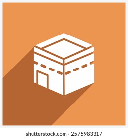 Kabaa Icon Design Illustration With Shadow, islamic ramadan icon