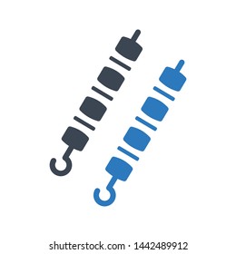 kabab glyph color vector icon