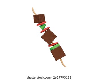  Icono de Kabab Ilustración 3D Render