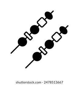 Icono de kabab con fondo blanco Vector ilustración de stock