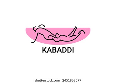 Kabaddi sport vector line icon. sportman practicing kabaddi. vector sign. sport pictogram illustration