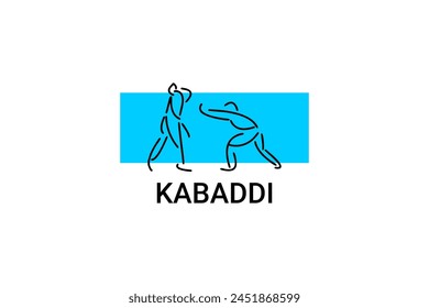 Kabaddi sport vector line icon. sportman practicing kabaddi. vector sign. sport pictogram illustration