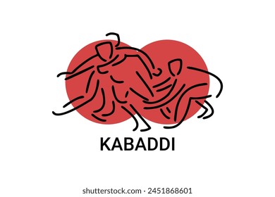 Kabaddi sport vector line icon. sportman practicing kabaddi. vector sign. sport pictogram illustration