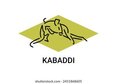 Kabaddi sport vector line icon. sportman practicing kabaddi. vector sign. sport pictogram illustration