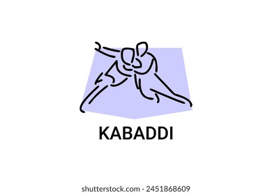 Kabaddi sport vector line icon. sportman practicing kabaddi. vector sign. sport pictogram illustration