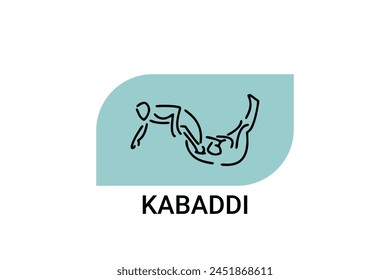 Kabaddi sport vector line icon. sportman practicing kabaddi. vector sign. sport pictogram illustration