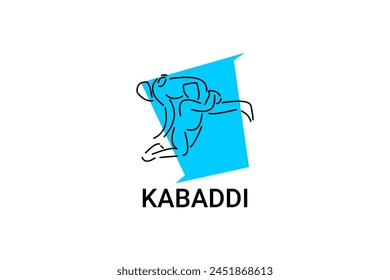 Kabaddi sport vector line icon. sportman practicing kabaddi. vector sign. sport pictogram illustration