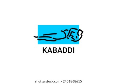 Kabaddi sport vector line icon. sportman practicing kabaddi. vector sign. sport pictogram illustration