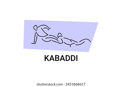 Kabaddi sport vector line icon. sportman practicing kabaddi. vector sign. sport pictogram illustration