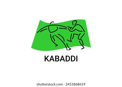 Kabaddi sport vector line icon. sportman practicing kabaddi. vector sign. sport pictogram illustration