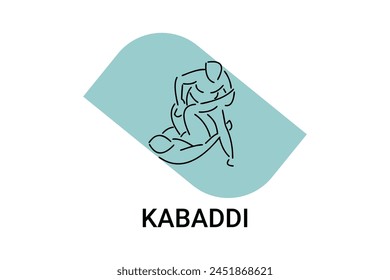 Kabaddi sport vector line icon. sportman practicing kabaddi. vector sign. sport pictogram illustration