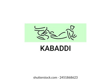 Kabaddi sport vector line icon. sportman practicing kabaddi. vector sign. sport pictogram illustration