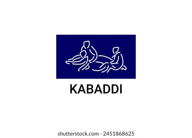 Kabaddi sport vector line icon. sportman practicing kabaddi. vector sign. sport pictogram illustration