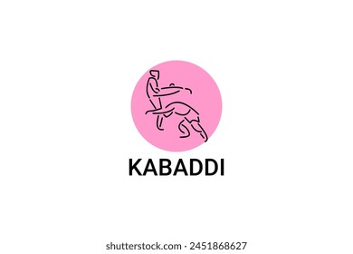 Kabaddi sport vector line icon. sportman practicing kabaddi. vector sign. sport pictogram illustration