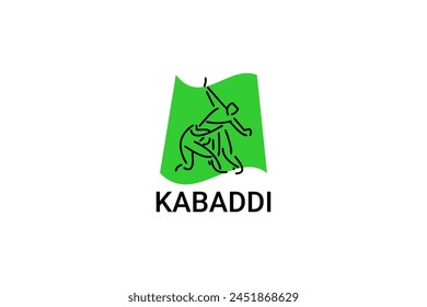 Kabaddi sport vector line icon. sportman practicing kabaddi. vector sign. sport pictogram illustration