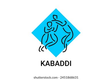 Kabaddi sport vector line icon. sportman practicing kabaddi. vector sign. sport pictogram illustration