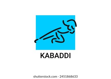 Kabaddi sport vector line icon. sportman practicing kabaddi. vector sign. sport pictogram illustration