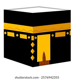 Kabah building vector design. Mecca landmark design for Hajj, umrah, and praying for Moslem