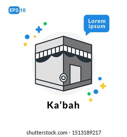 Ka'Bah Flat icon. Used For web, logo, mobile app, User Interface