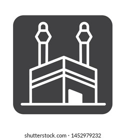 kabah icon with simple black square  style use for islamic event, web, print or pictogram assets. ilustration of hajj, umrah, ramadan kareem, ied mubarak - glyph vector.
