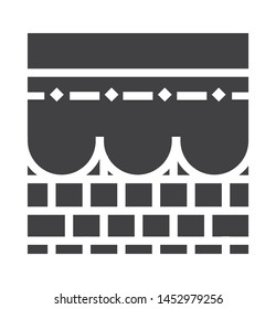 kabah icon with simple black square  style use for islamic event, web, print or pictogram assets. ilustration of hajj, umrah, ramadan kareem, ied mubarak - glyph vector.
