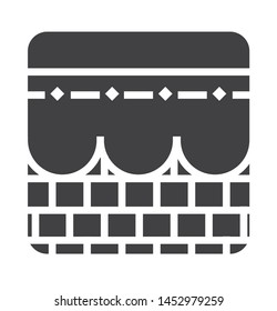 kabah icon with simple black square  style use for islamic event, web, print or pictogram assets. ilustration of hajj, umrah, ramadan kareem, ied mubarak - glyph vector.
