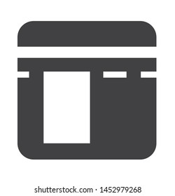 kabah icon with simple black square  style use for islamic event, web, print or pictogram assets. ilustration of hajj, umrah, ramadan kareem, ied mubarak - glyph vector.
