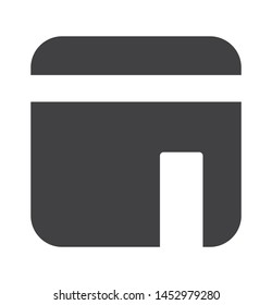 kabah icon with simple black square  style use for islamic event, web, print or pictogram assets. ilustration of hajj, umrah, ramadan kareem, ied mubarak - glyph vector.
