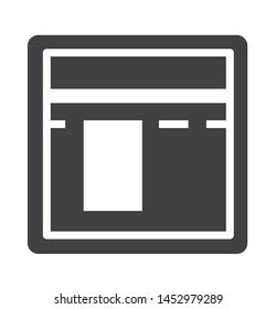 kabah icon with simple black square  style use for islamic event, web, print or pictogram assets. ilustration of hajj, umrah, ramadan kareem, ied mubarak - glyph vector.
